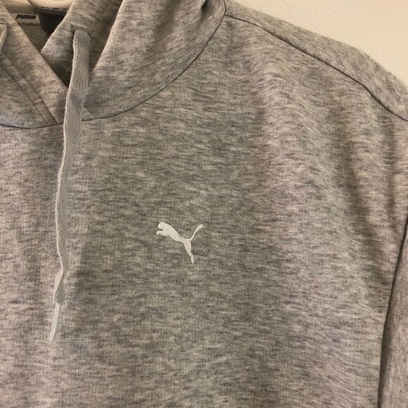 PUMA Cropped Sleeveless Hoodie Light Gray Heather. Size L. - Picture 3 of 9